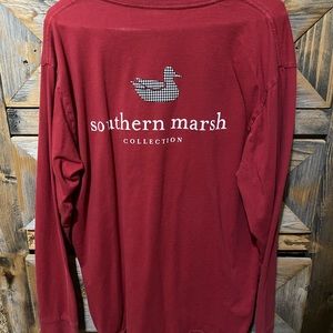 Men’s southern marsh red long sleeve t shirt.
